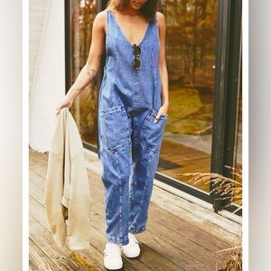 We The Free Classic Blue Denim Women's High Roller Jumpsuit